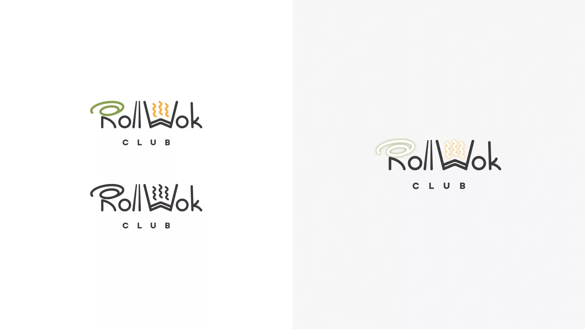 Разработка логотипа и фирменного стиля суши-бара «Roll Wok Club» в Буйнакске